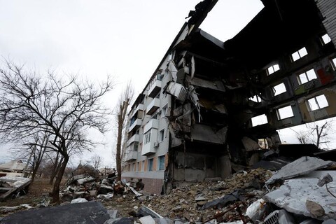 הלחימה בעיר באחמוט, אוקראינה (צילום: רויטרס)