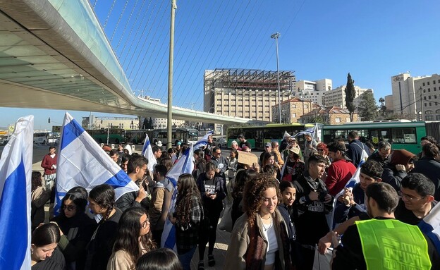 הפגנה נגד המהפכה המשפטית בירושלים (צילום: דמוקרטיה עכשיו)