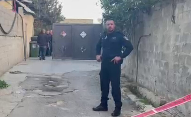 זירת הרצח בלוד  (צילום: משטרת ישראל)