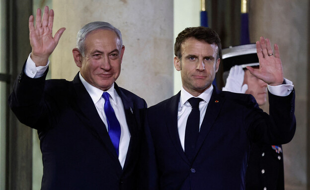 עמנואל מקרון, בנימין נתניהו (צילום: רויטרס)