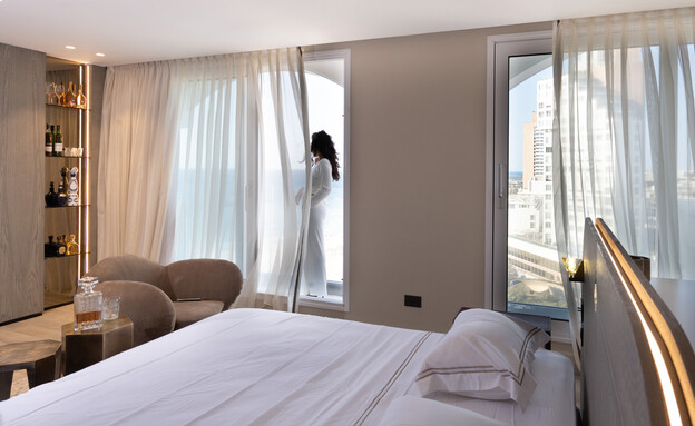 דירה במלון תל אביבי עיצוב סיגלית לביאב  (צילום: יהודית הופמן)