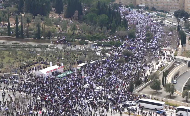 המחאה נגד המהפכה המשפטית (צילום: n12)
