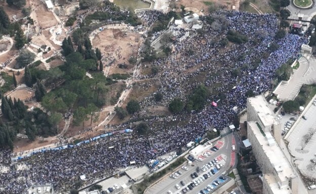 המחאה נגד המהפכה המשפטית (צילום: חדשות 12)