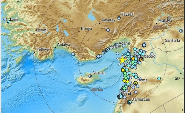 רעידת האדמה שמקורה בטורקיה - הורגשה גם בלבנון (צילום: טוויטר)