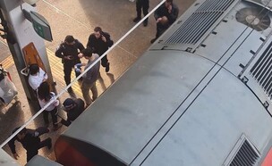אישה נפלה לפסי הרכבת