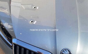 ירי על מכונית של בכיר בעיריית בני ברק (צילום: רשתות חברתיות לפי סעיף 27א)