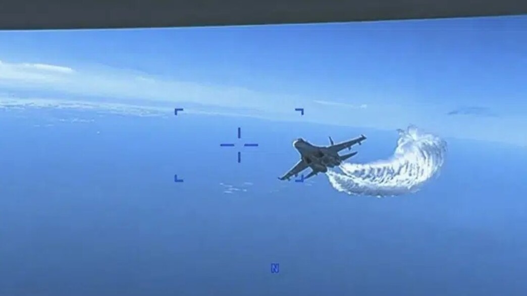 תיעוד: פגיעת מטוס הקרב הרוסי במל"ט האמריקני