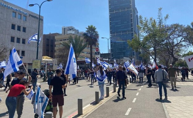 מחאת הייטק יגאל אלון (צילום: הגר רבט)
