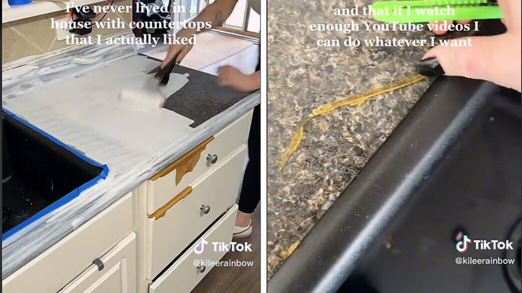 צביעת משטח עבודה במטבח צביעת משטח עבודה במטבח