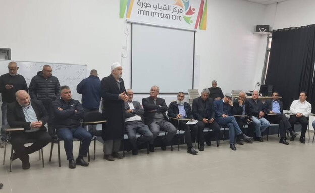 כינוס ועדת המעקב העליונה של המגזר הערבי בישראל (צילום: חוסין אל-עוברה, ערוץ הנגב)