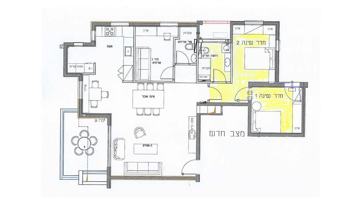 חדרי שינה נפרדים, ג, תכנון יהודית סיבוני דוגמה 2 (צילום: יהודית סיבוני)