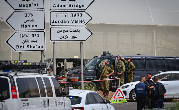 זירת הפיגוע בבקעת הירדן, סמוך למושב חמרה (צילום: מיכאל גלעדי, פלאש 90)
