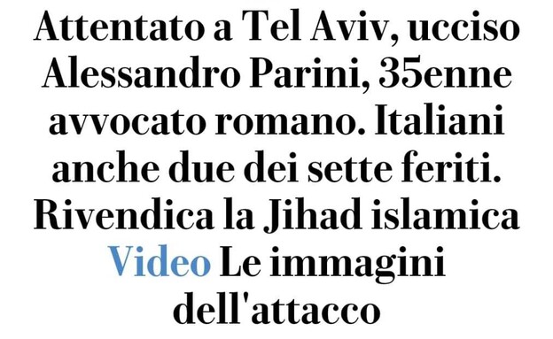 מתוך דיווח באיטליה על הפיגוע בטיילת