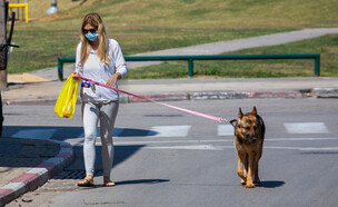 אישה מטיילת עם כלב מסוג רועה גרמני (צילום: Alex Eidelman, shutterstock)