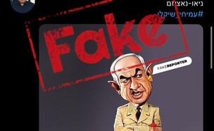 ציור אנטישמי של נתניהו בטוויטר (צילום: @FakeReporter)