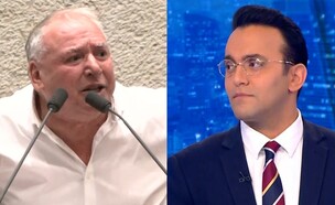 עופר חדד ודודי אמסלם (צילום: מתוך "שלוש עם", חדשות 12)