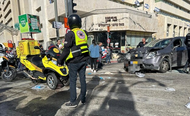 חשד לפיגוע דריסה בשוק בירושלים (צילום: תיעוד מבצעי מד"א)