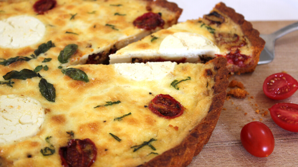 קיש עגבניות צלויות וגבינת עיזים