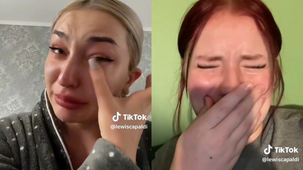 טיקטוקריות בוכות בתגובה לקליפ החדש של לואיס קפלדי (צילום: מתוך TikTok)