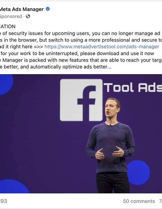 צילום מסך של ההונאות בפייסבוק