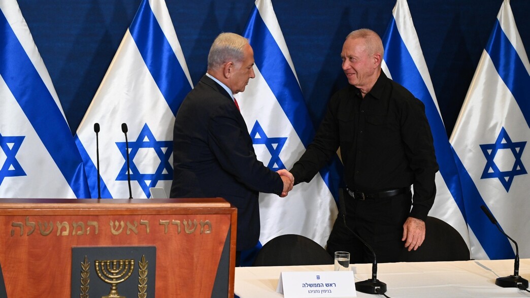 בנימין נתניהו בהצהרה משותפת עם יואב גלנט