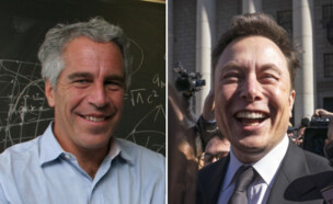 אילון מאסק וג'פרי אפשטיין (צילום: Natan Dvir/Bloomberg, Rick Friedman/Rick Friedman Photography/Corbis via Getty Images. עיבוד: tech12)