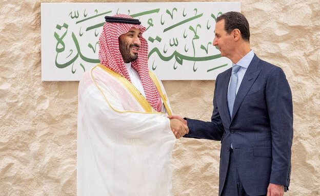 יורש העצר הסעודי בן סלמאן ונשיא סוריה אסד (צילום: רויטרס)