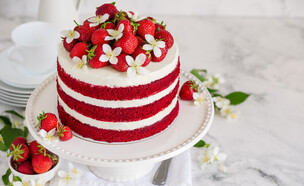 עוגה יפה על צלחת הגשה יפה (צילום: shutterstock_rom_olik)