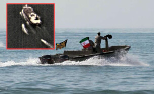 כוחות איראן באזור התקרית (צילום: Iranian Army office/AFP | U.S. Navy)