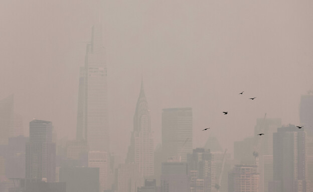זיהום אוויר חריג בניו יורק בעקבות שרפות (צילום: reuters)