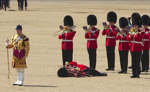אנשי המשמר המלכותי התעלפו מהחום הכבד באנגליה (צילום: רויטרס)