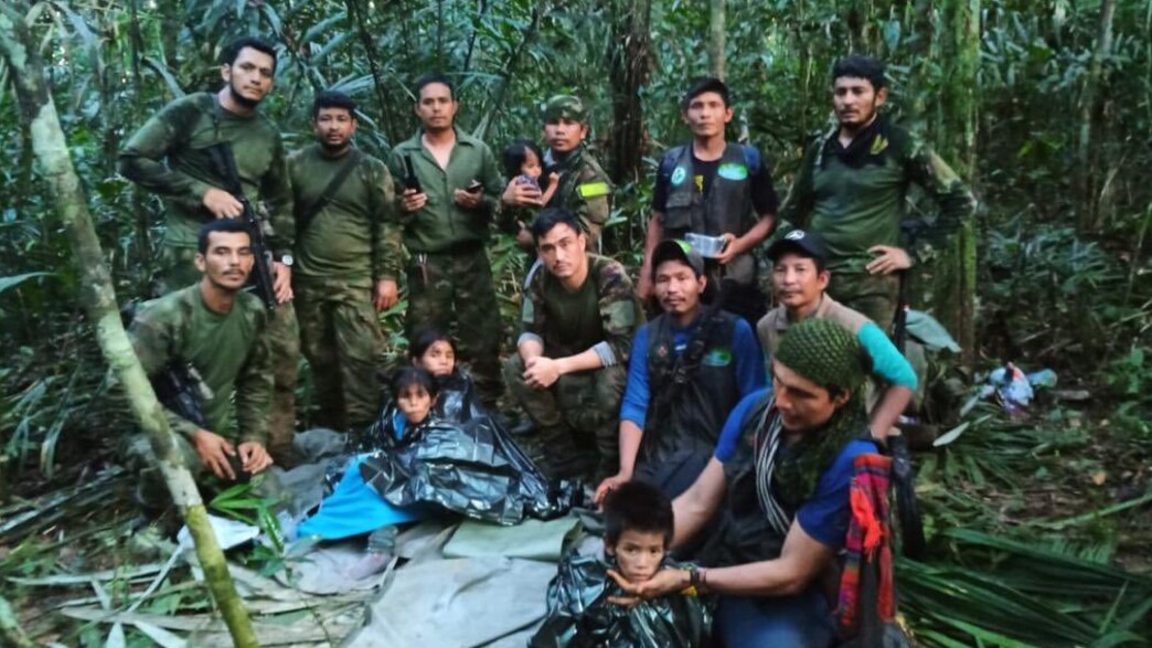 אותרו הילדים מקולומביה (צילום: מתוך עמוד הטוויטר של Fuerzas Militares de Colombia)
