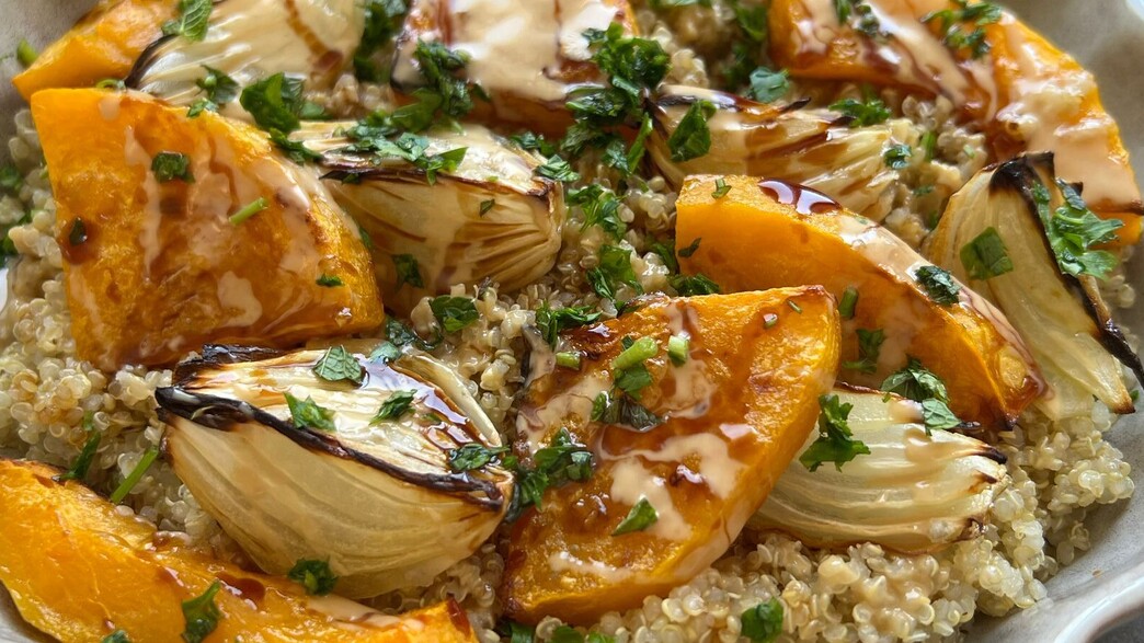 קינואה עם ירקות צלויים