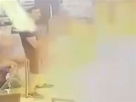 רגע הפיצוץ (צילום מסך מתוך הטלגרם של דניאל עמרם)