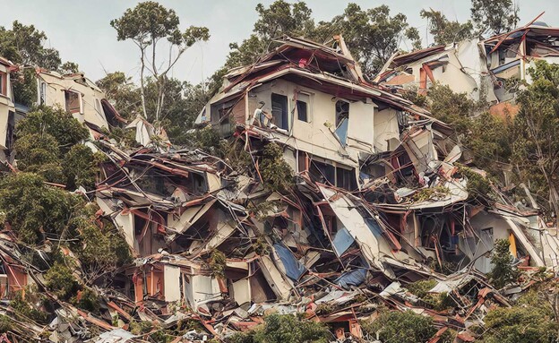רעידת אדמה, רעש אדמה, קריסת בניינים (צילום: bpawesome, shutterstock)