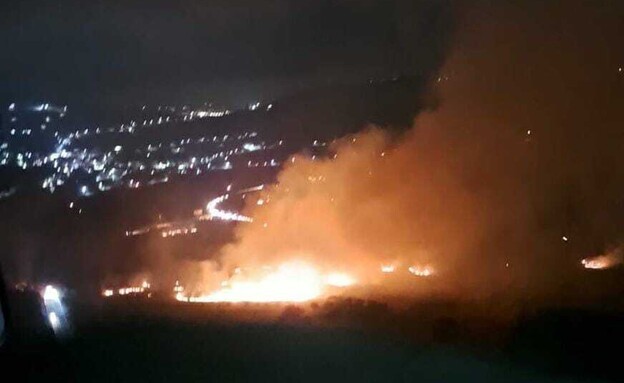 הצתות בכפר לובאן א-שרקייה הסמוך למקום הפיגוע (צילום: TPS)