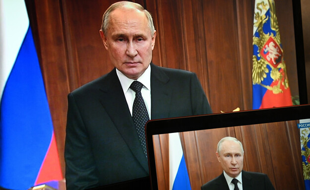נשיא רוסיה ולדימיר פוטין בנאום לאומה אחרי המרד (צילום: AP)