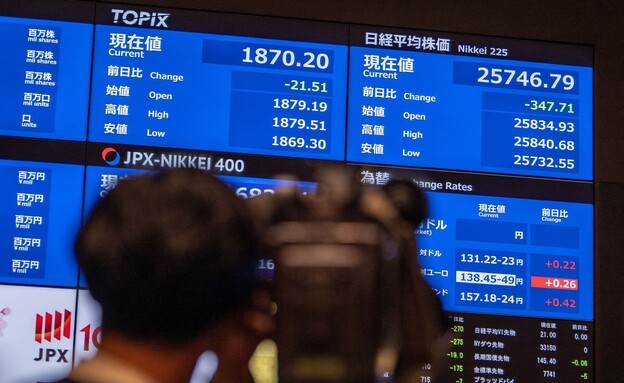 Nikkei 225, הבורסה בטוקיו, יפן (צילום: PHILIP FONG/AFP via Getty Images)
