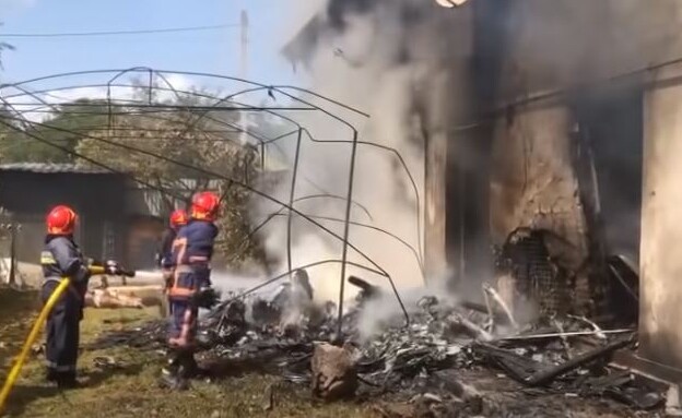 תרסקות מטוס באוקראינה (צילום: יוטיוב)