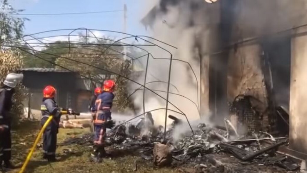 תרסקות מטוס באוקראינה (צילום: יוטיוב)