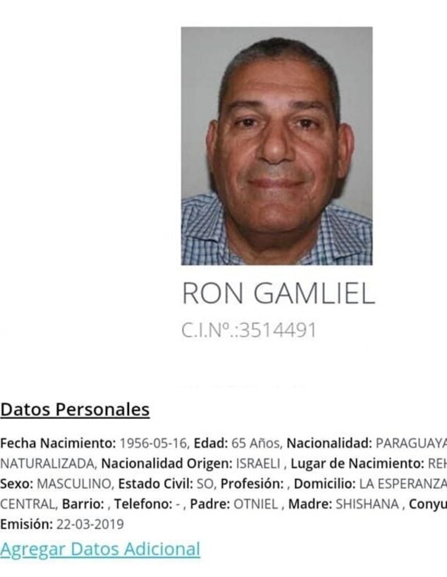 יוסי בן הרוש בזהות בדויה בפרגוואי בתור "רון גמליאל (צילום: מתוך התקשורת בפרגוואי)