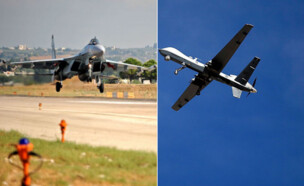 כלי הטיס המעורבים בתקרית (צילום: MAXIME POPOV/AFP | Isaac Brekken/GettyImages)