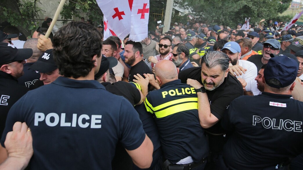 הפגנה להט"בופובית בטביליסי, גיאורגיה (צילום: STRINGER/AFP , GettyImages)