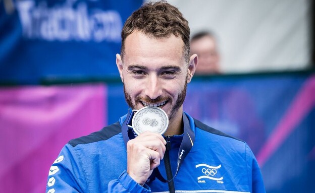 שחר שגיב טריאתלון מדליית כסף (צילום: עודד קרני, הוועד האולימפי בישראל)