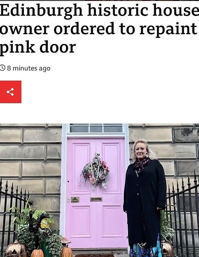 אישה נדרשה לצבוע את דלת הבית, כתבה BBC סקוטלנד (צילום: חשבון האינסטגרם vodkamiranda)