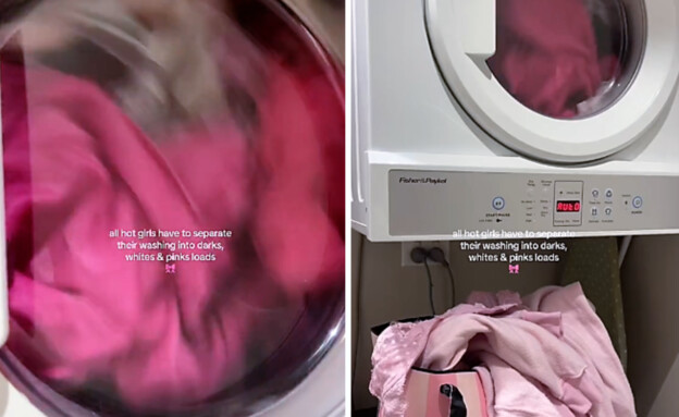 טיפ לכביסה ורודה (צילום: חשבון הטיקטוק ____scarlett@)
