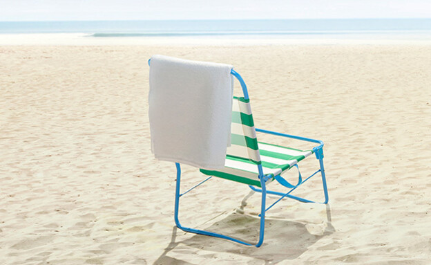 STRANDÖN כיסא ים, לבן ירוק/ כחול