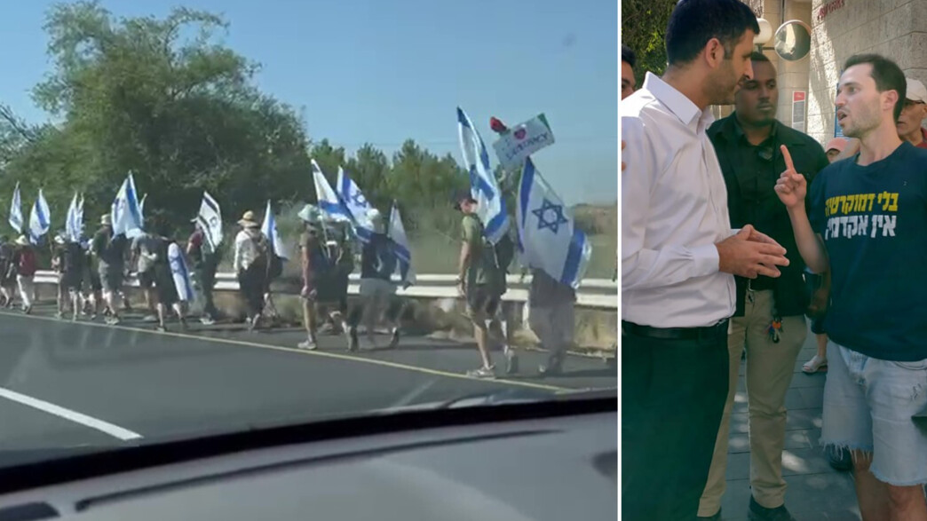 קרעי יצא לדבר עם המפגינים בחיפה, המחאה בדרך לירושל