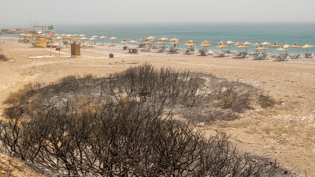 הנזק מהשרפות באי רודוס, יוון הנזק מהשרפות באי רודוס, יוון