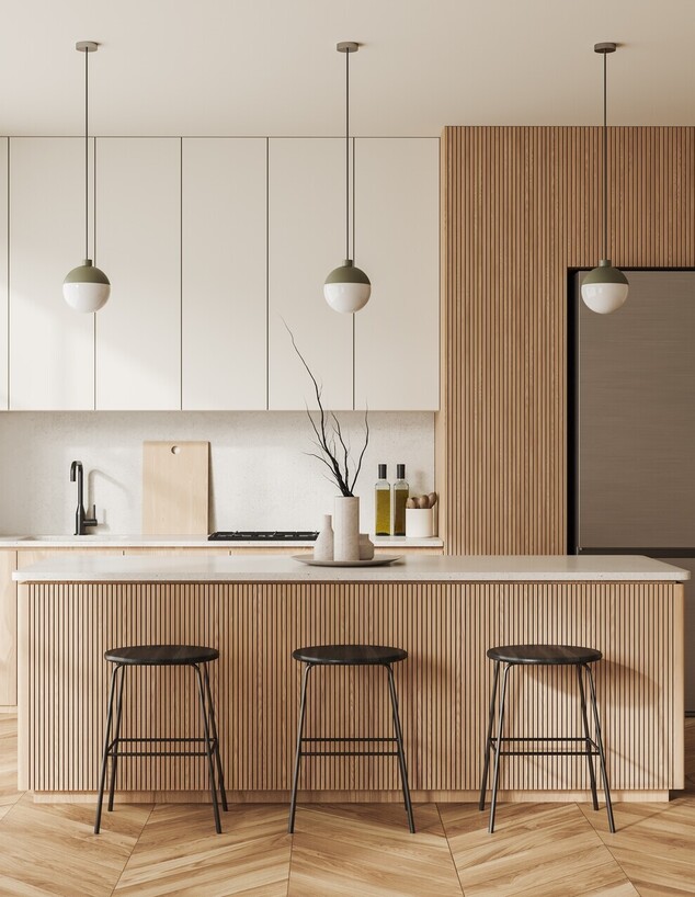 מטבח חום בהיר